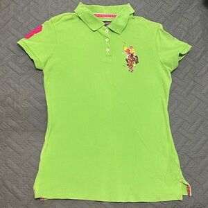 Vintage Green Polo Shirt with Embroidered Logo